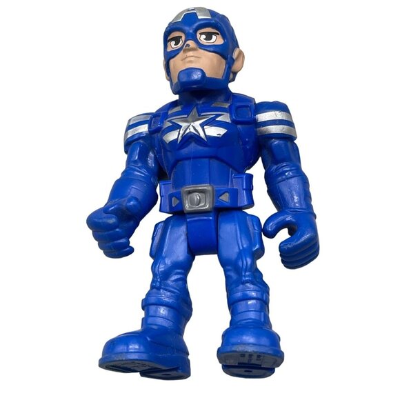Playskool Heroes Marvel – Confezione 5 Action Figure Da 12,5 Cm Con Capitan America, Spider-Man E Altri - 3